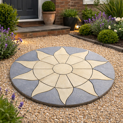 Paving sun circle slabs - sun,