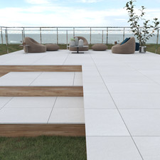 White porcelain paving patio