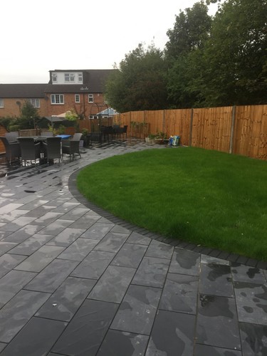 Black slate paving - paving, slabs