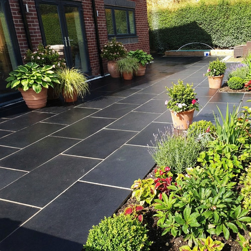 Black limestone paving - limestone,