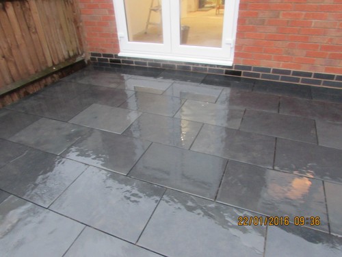 Black slate paving - paving, patio