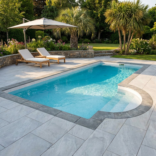 Light grey porcelain patio - light,
