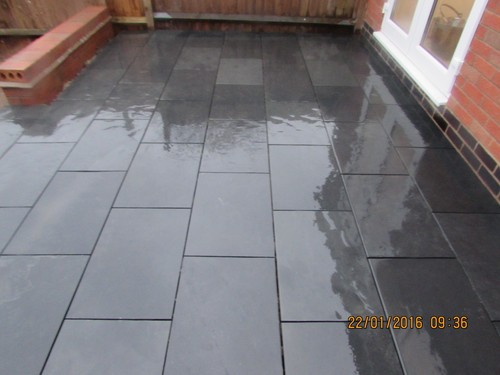 Black slate paving - black,